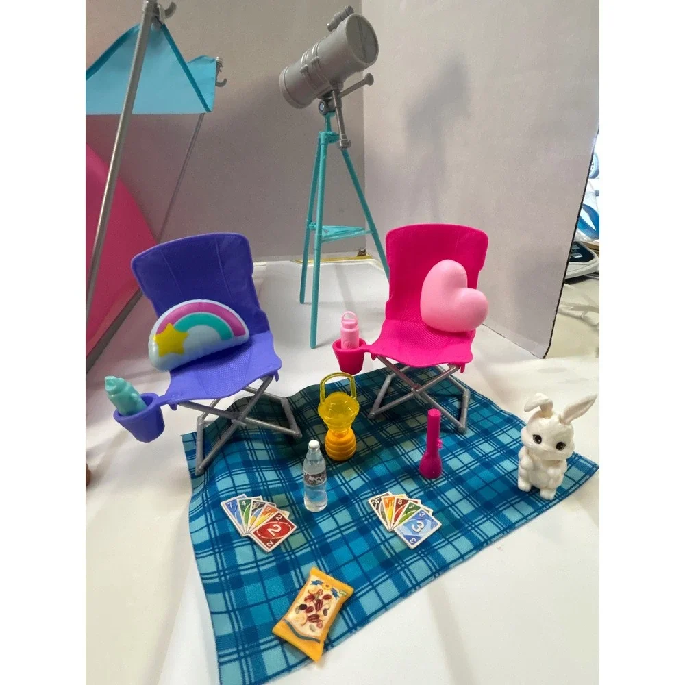 Barbie It Takes Two Camping Playset Brooklyn Malibu Dolls Tent Accessories Lot